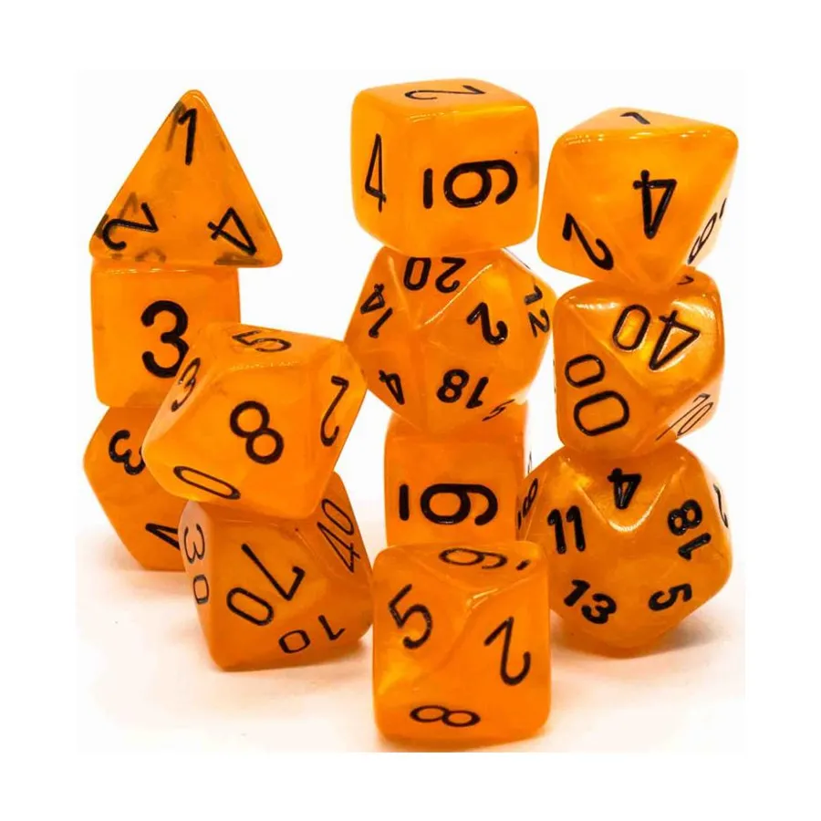 

Бархатный оранжевый с черным (12), Dice - Velvet - Poly Sets (Chessex)