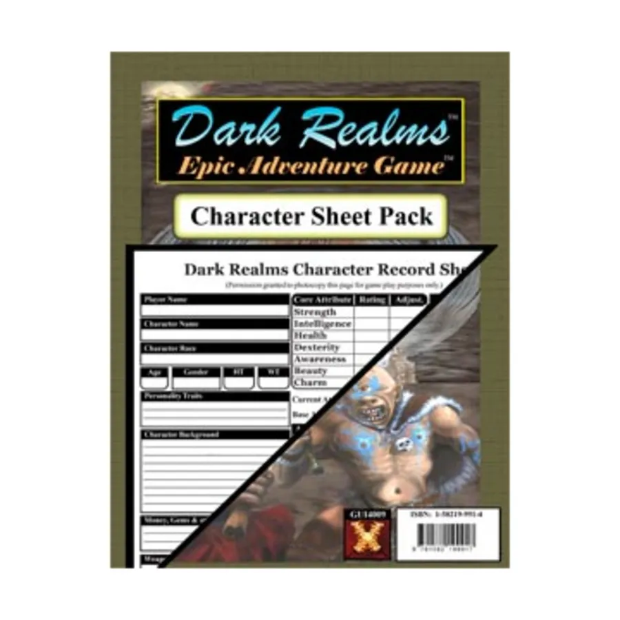 

Набор листов персонажей (40), Dark Realms (2nd Edition)