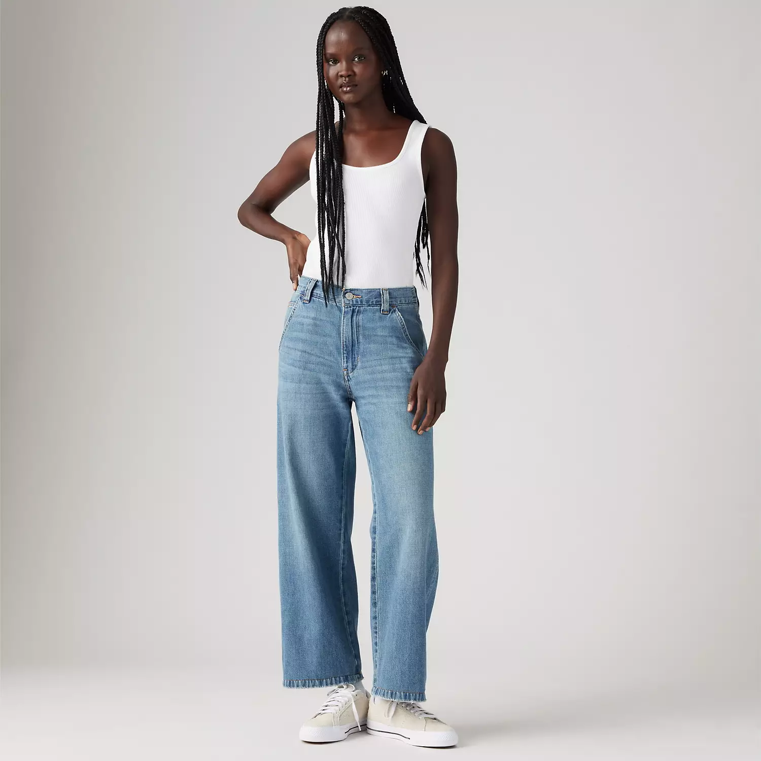 

Легкие женские джинсы Baggy Carpenter Linen+ Denim Levi's, цвет Light The Day - Medium Wash