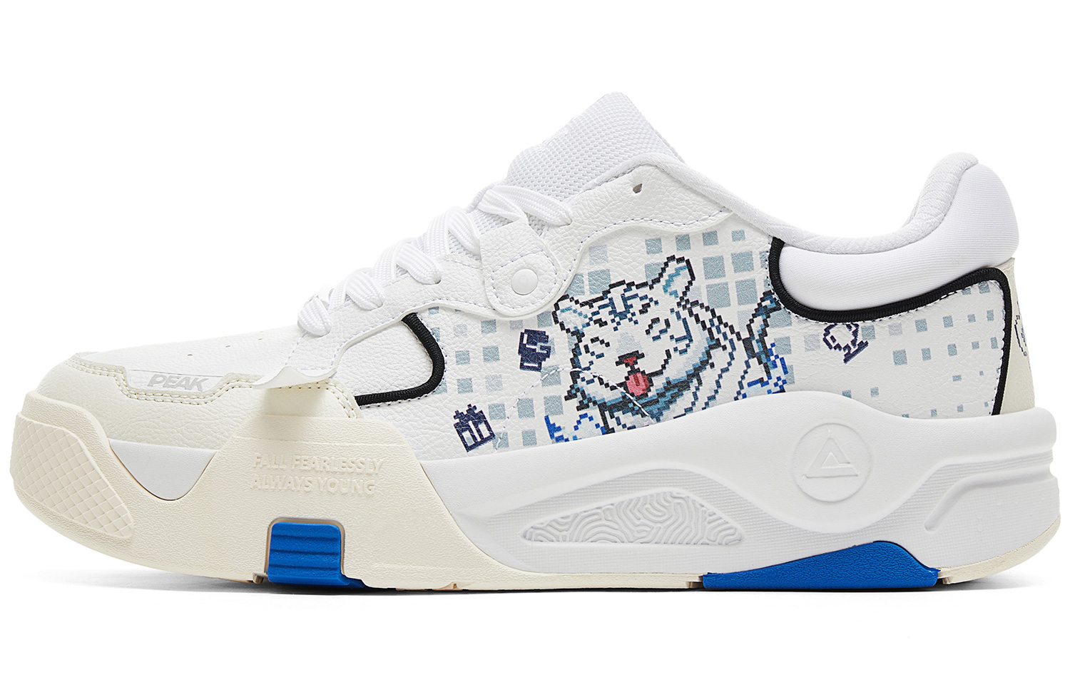 

Кроссовки для скейтбординга мужские низкие полностью белые черные PEAK