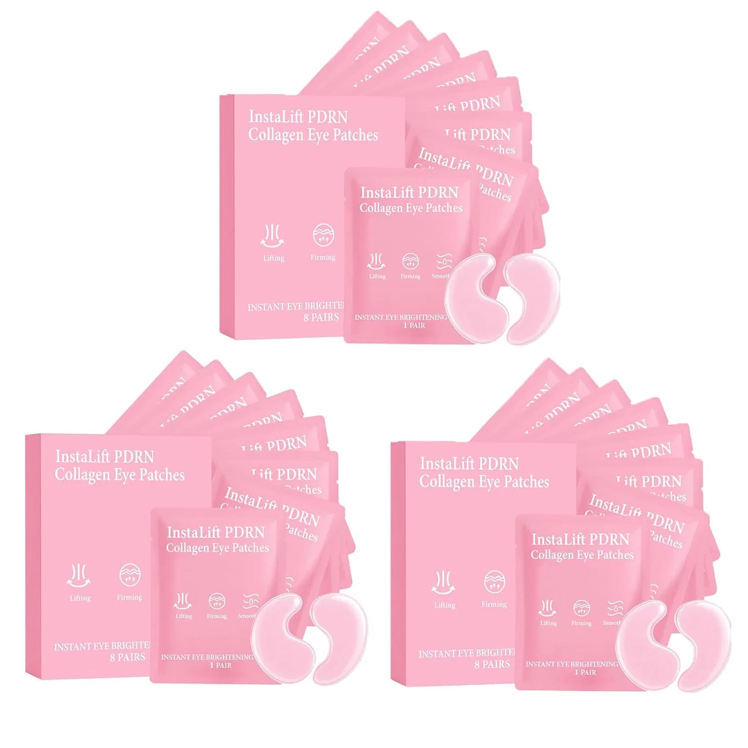 Гидрогелевые патчи для глаз Instalift PDRN & Collagen, 8 пар (3 упаковки) Generic, 3Pc