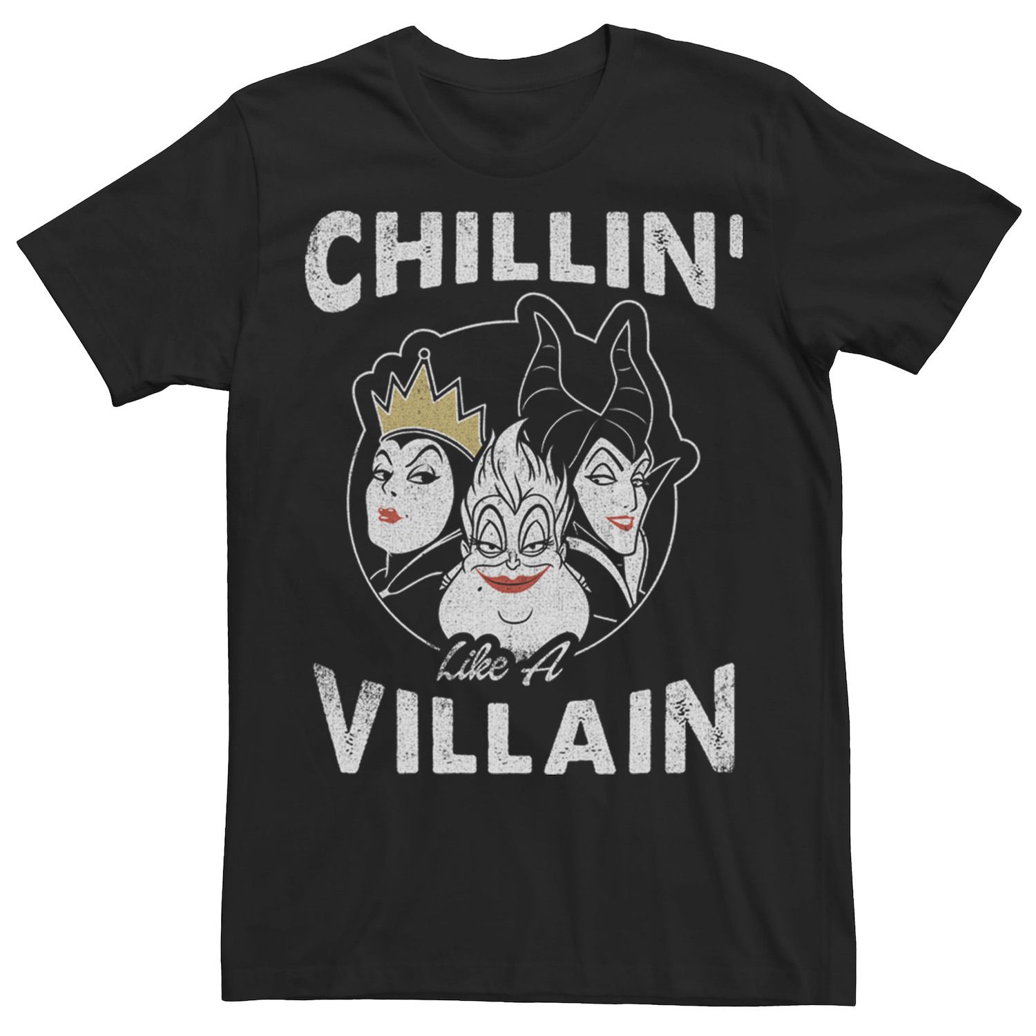 

Мужская футболка с логотипом Disney Villains Chillin' Villain Distressed Group Shot Licensed Character