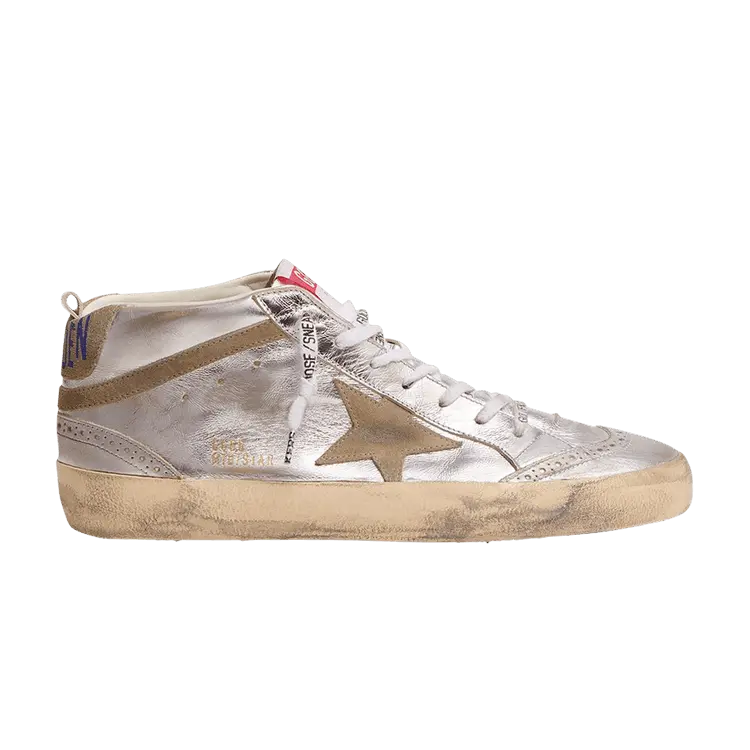 Кроссовки Golden Goose Wmns Mid Star Silver Laminated, серебряный