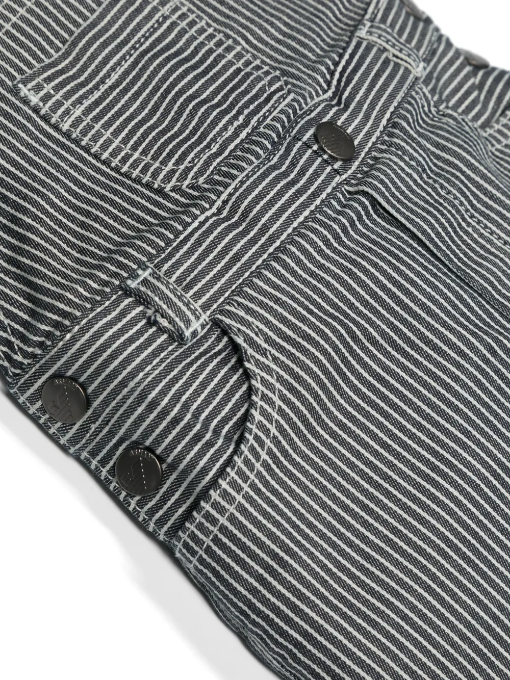 Комбинезон в полоску с вышитым логотипом Emporio Armani Kids, белый — фото 3