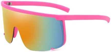 

Мужские солнцезащитные очки большого размера, солнцезащитные очки-щитки в полуободковой оправе для женщин, защитные очки с защитой от УФ-излучения UV400 MTZJH, Pink-red Mirror