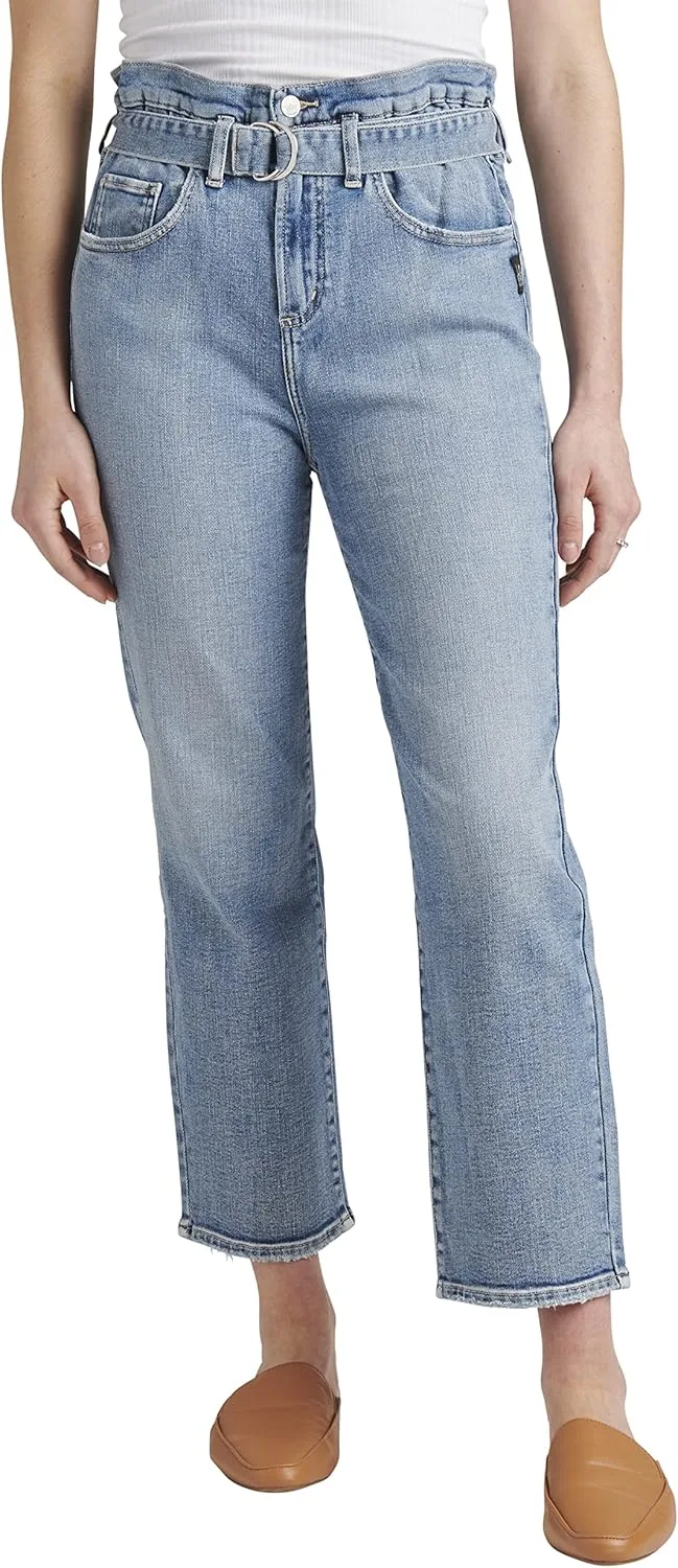 

Silver Jeans Co. Женские джинсы Paper Bag High Rise Straight Crop