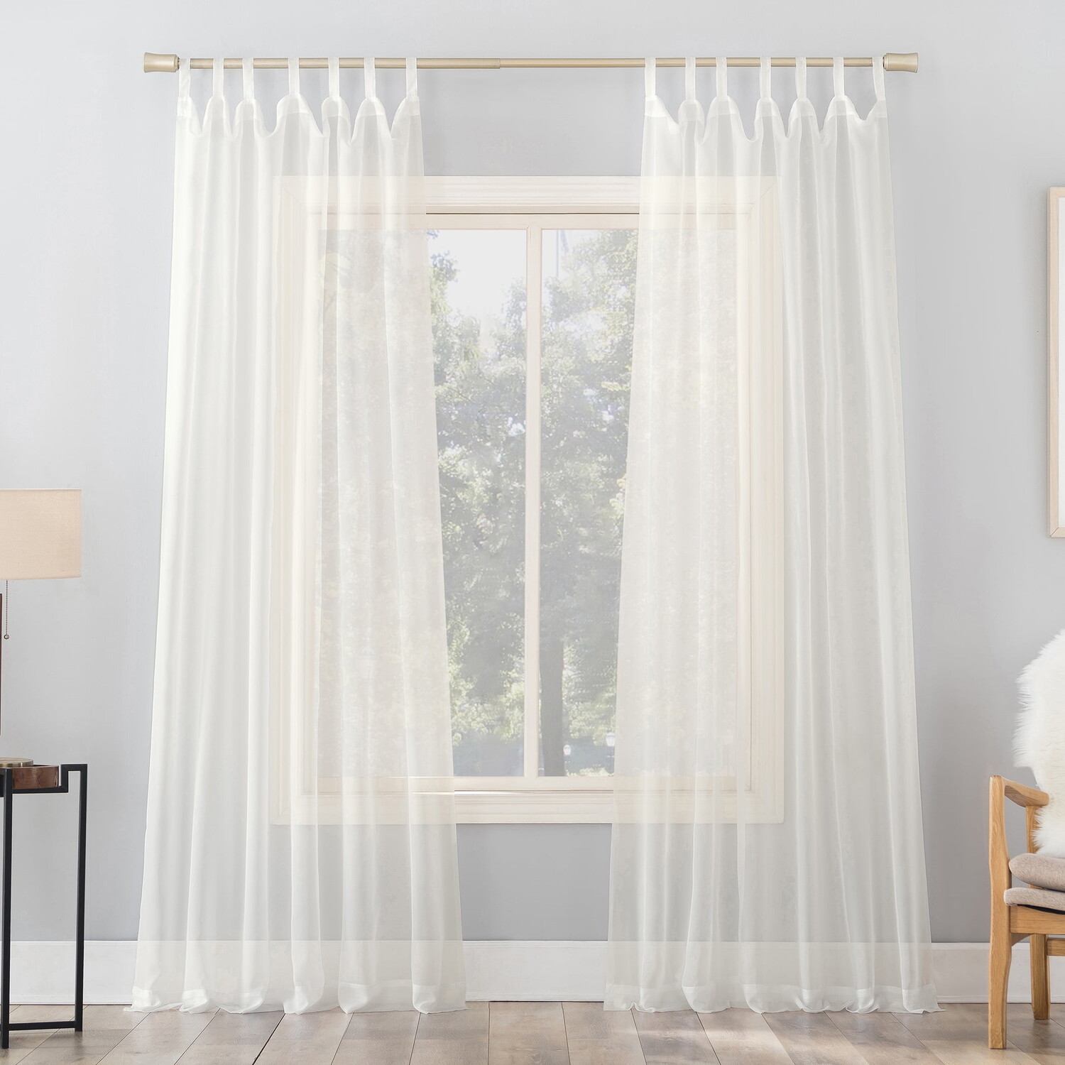 

№ 918 Панель для штор Emily Sheer Voile Tab Top, 59 x 63 дюйма, яичная скорлупа No. 918, цвет Eggshell