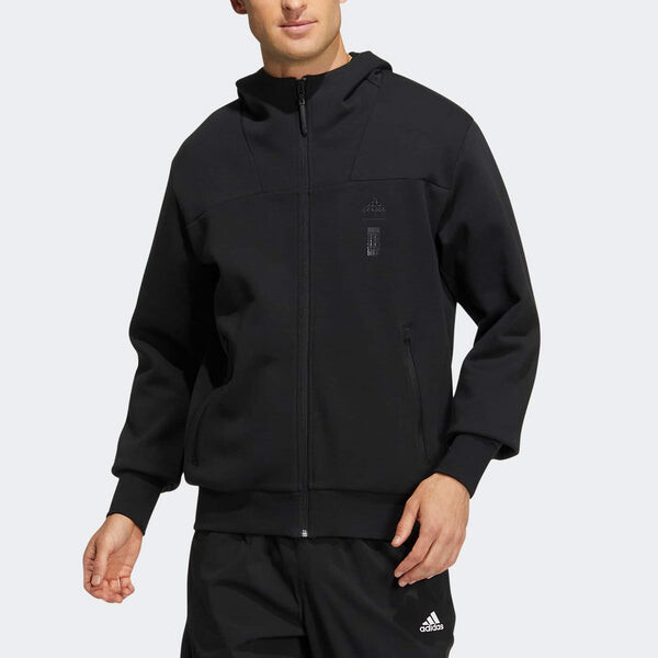 Куртка Adidas Wuji Series Sportswear Casual Hooded Jacket 'Black', черный — фото 2