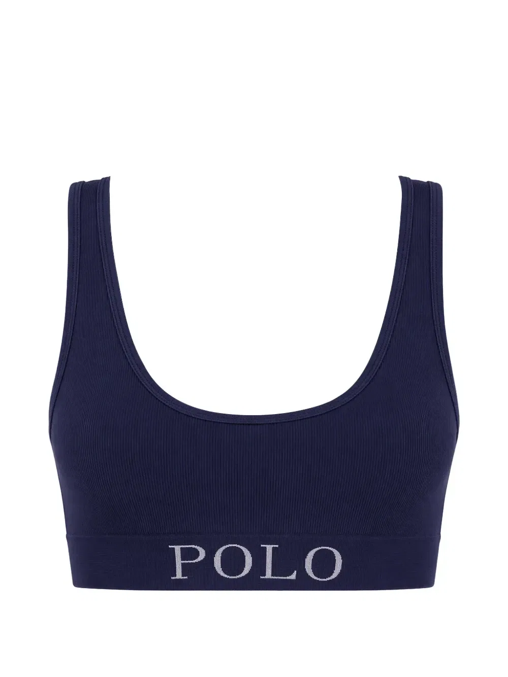 Бюстгальтер в рубчик с логотипом на нижнем крае POLO RALPH LAUREN, синий