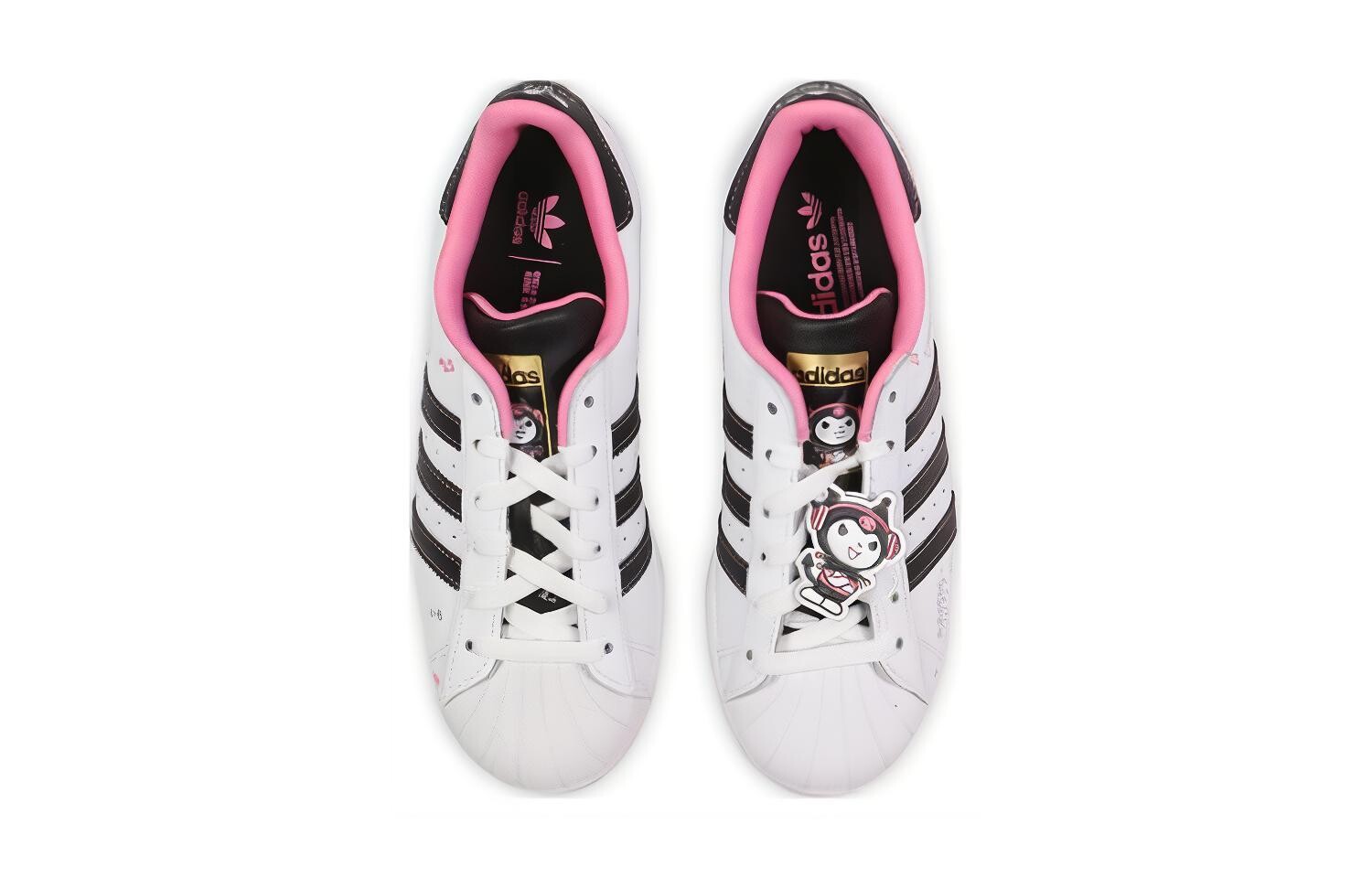 Adidas originals Superstar Kids Кроссовки для скейтбординга для детей, White/Pink — фото 4