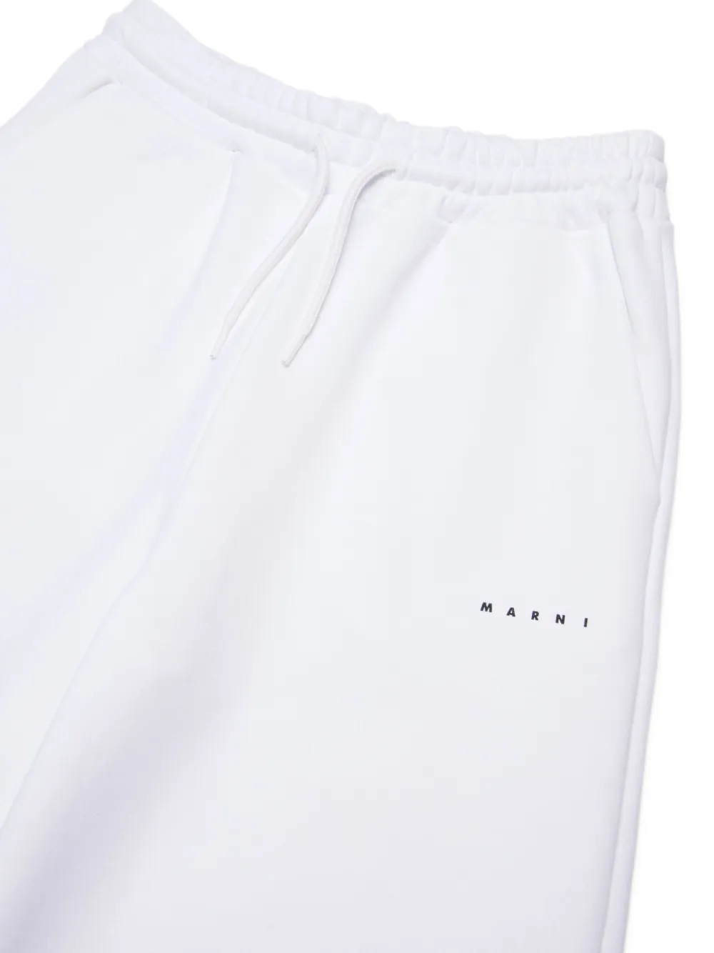Спортивные брюки с кулиской и логотипом Marni Kids, белый — фото 3