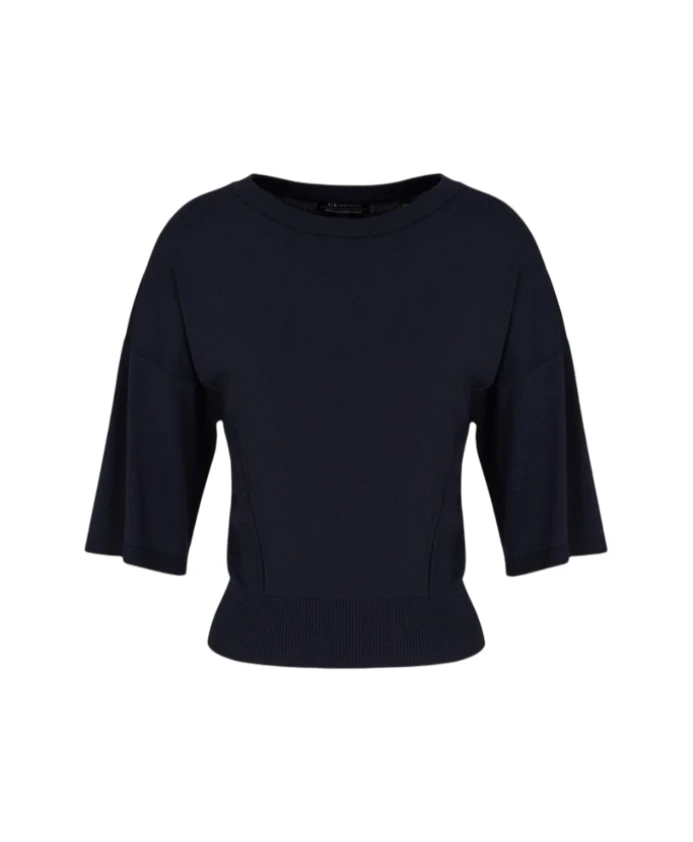 

Синий свитер, минималистичный стиль Armani Exchange, синий