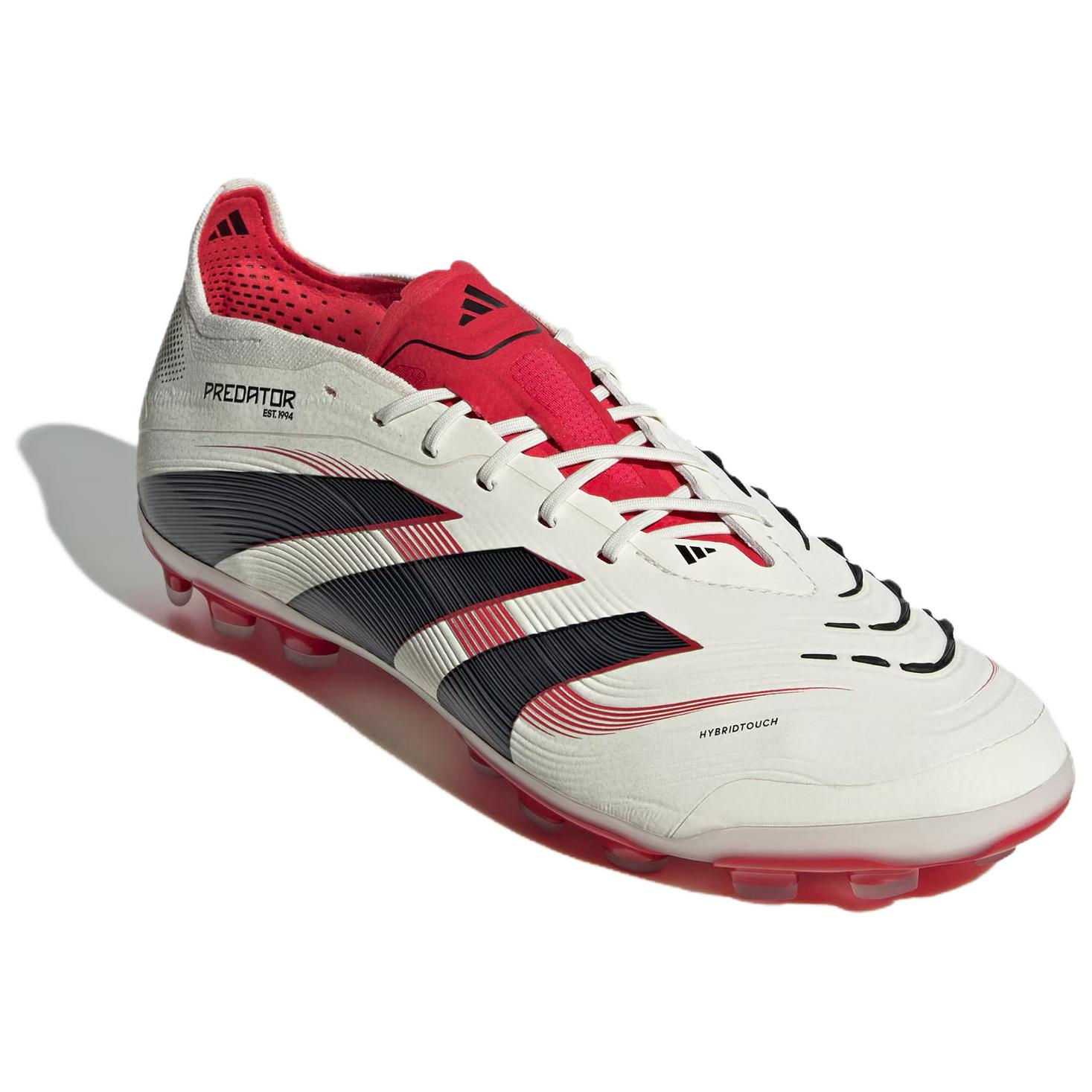 Adidas Predator Elite противоскользящие износостойкие футбольные бутсы унисекс бело-красные, Jade White/Black/Pure Gemstone Red — фото 2