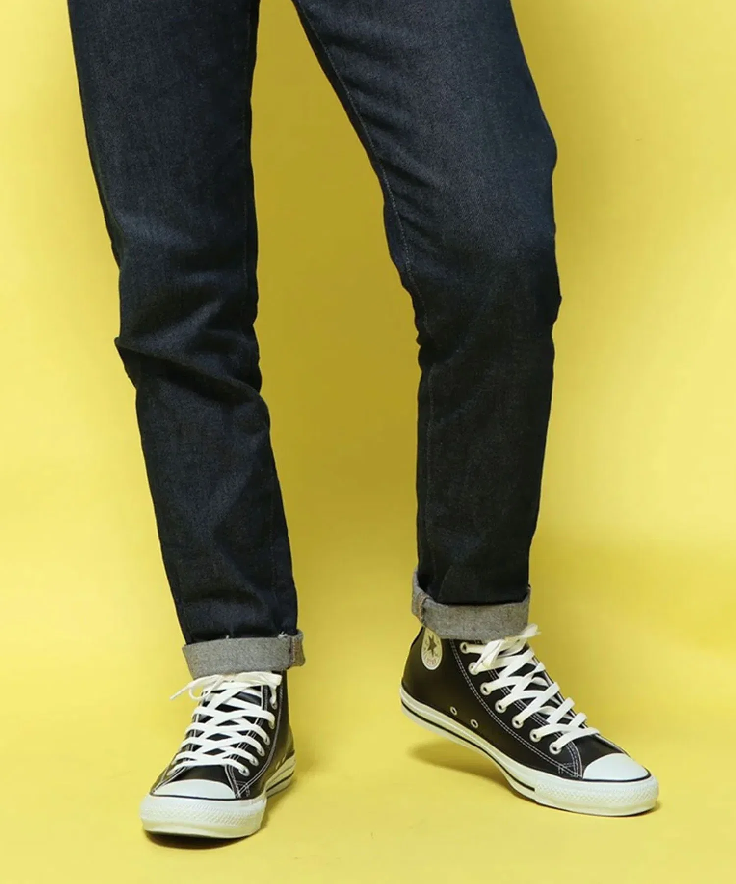 Унисекс кожаные высокие кеды Converse LEA ALL STAR HI чёрные