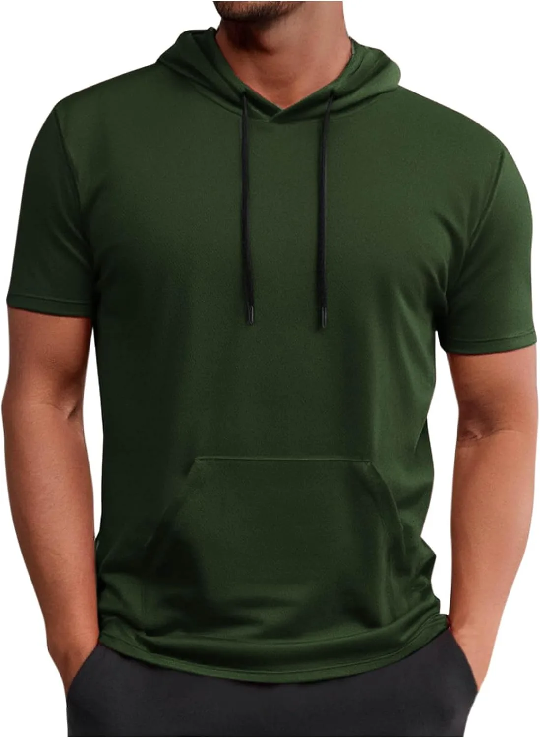 

Мужская футболка с коротким рукавом и капюшоном Juebong