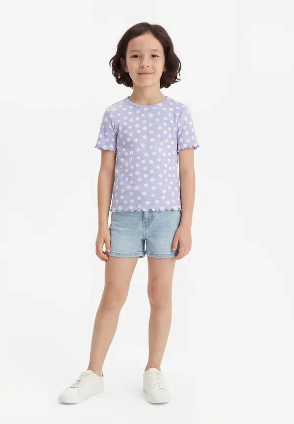 Футболка с принтом Kmgtrinny o neck print t-shirt Only Mini, нежно-лавандовый
