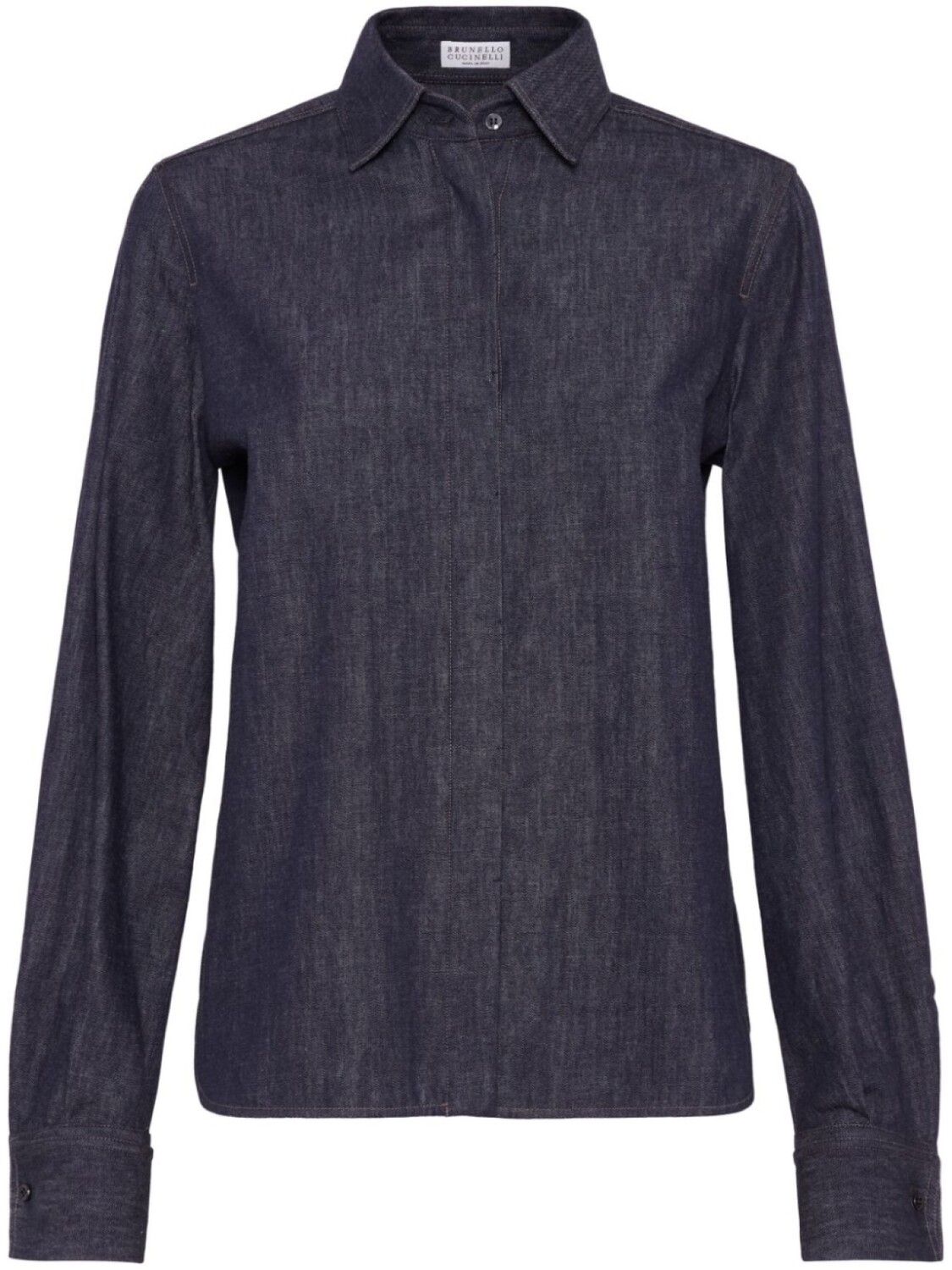 

Brunello Cucinelli джинсовая рубашка с декором Monili, синий