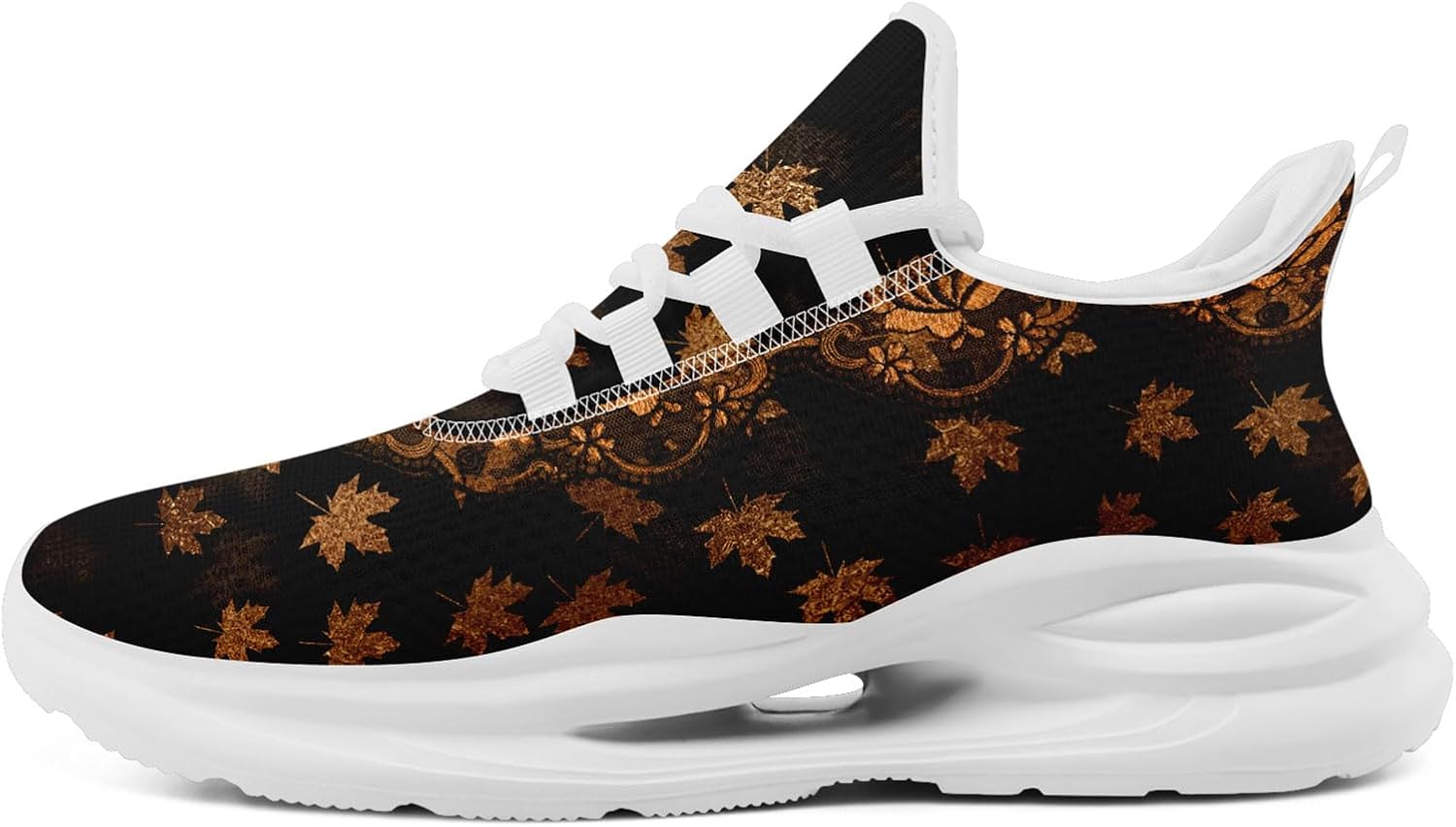 

Легкие дышащие кроссовки AWSOLE на Хэллоуин для мужчин и женщин, подарок, универсальные, с рисунком призрака и тыквы, удобные, с амортизирующей стелькой, для спортзала и бега, белый/черный/коричневый/золотисто-коричневый