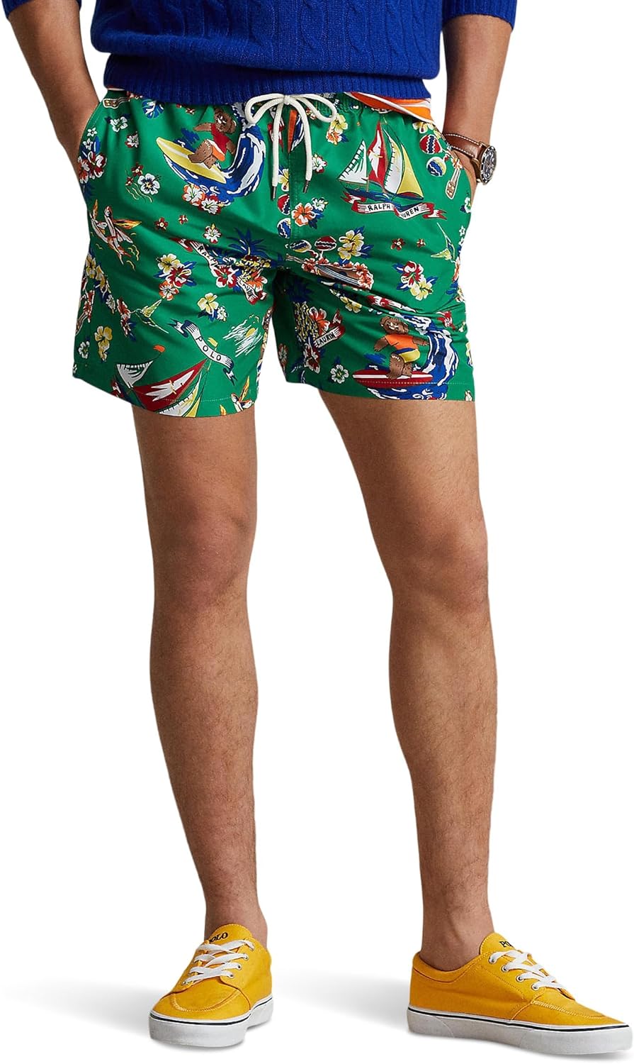 

Мужские однотонные шорты для плавания POLO RALPH LAUREN Traveler, Surfer Bear