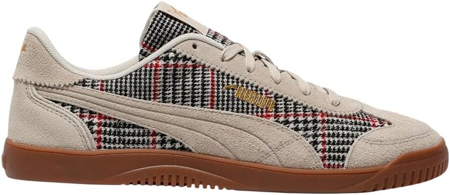 

Мужские кроссовки PUMA Club 5V5 Lux Plaid с шнуровкой, повседневные - бежевые