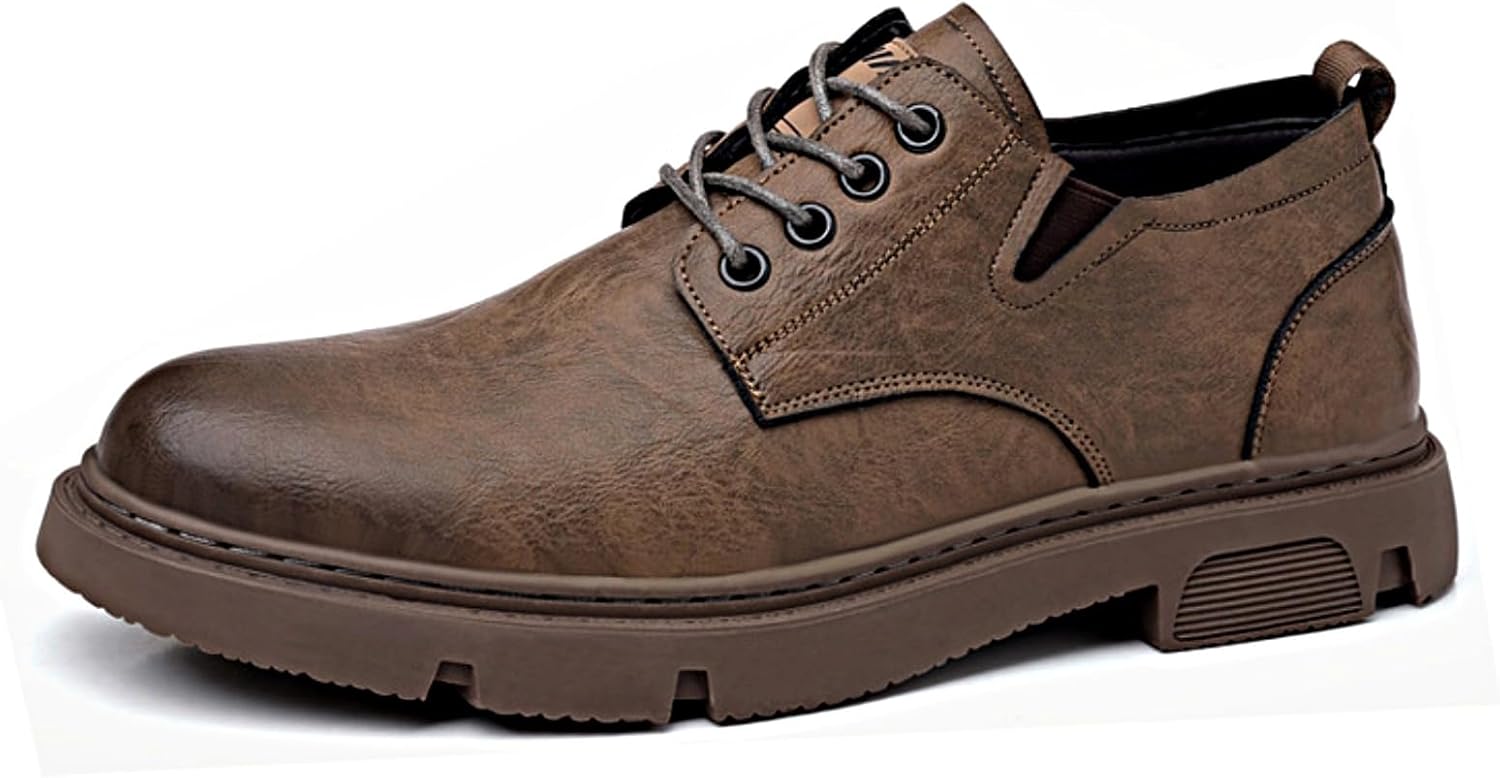 

Мужские итальянские модные повседневные деловые туфли из искусственной кожи с круглым носком, толстой подошвой, из натуральной кожи, на шнуровке, деловые оксфорды Vannida, хаки