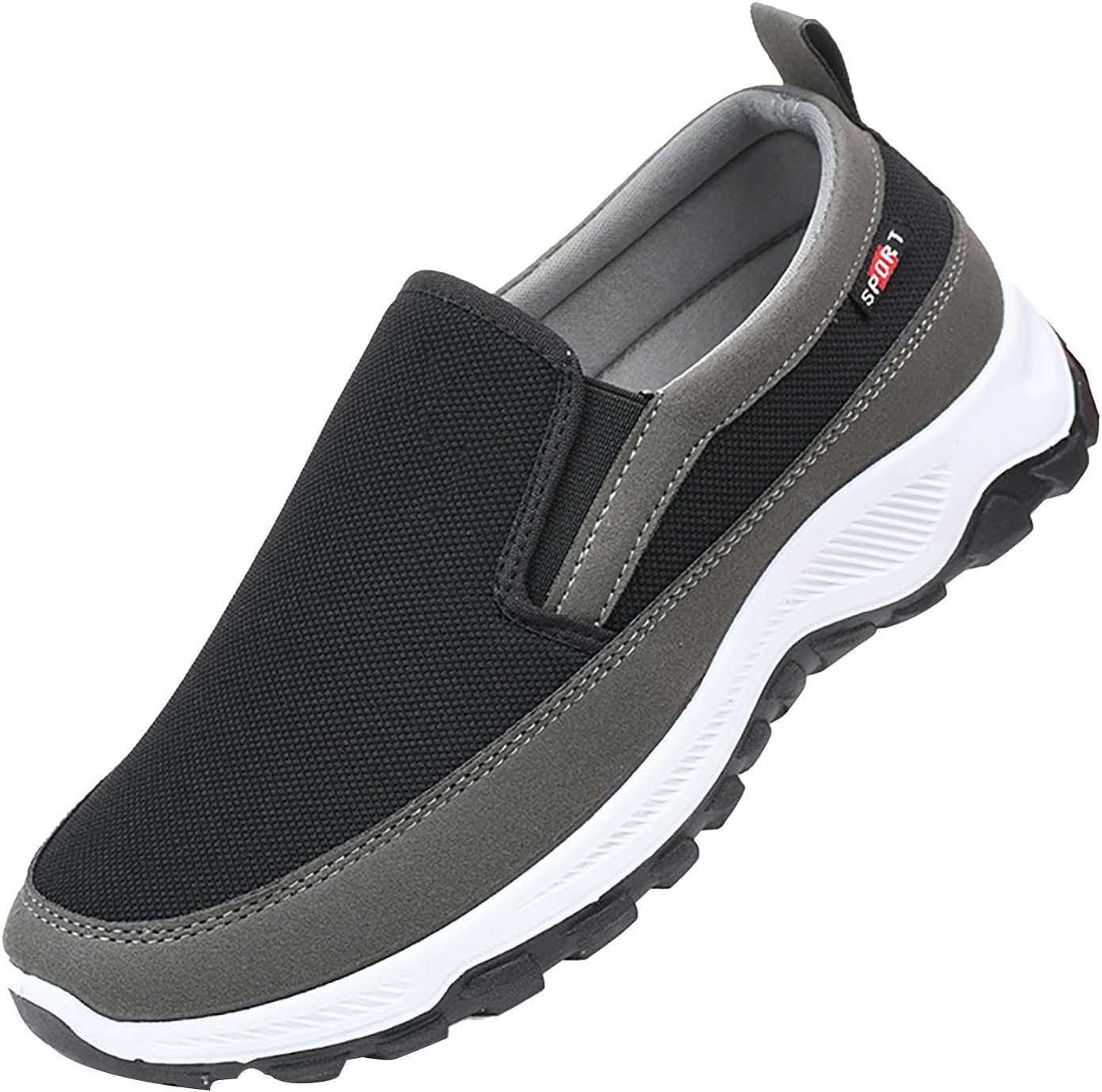 

Мужские ортопедические слипоны для ходьбы с поддержкой свода стопы, широкие ортопедические лоферы, кеды Vintage Sneaker Club C Generic, черный