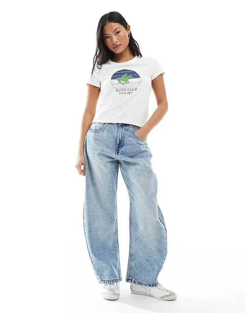 

Джинсы-бочонки ASOS DESIGN Petite светло-голубого цвета Asos Petite