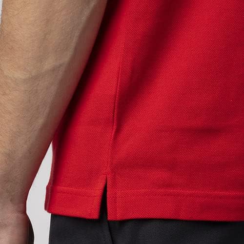 Официальная мужская поло-рубашка LACOSTE приталенного кроя, однотонная (с коротким рукавом), красный — фото 2