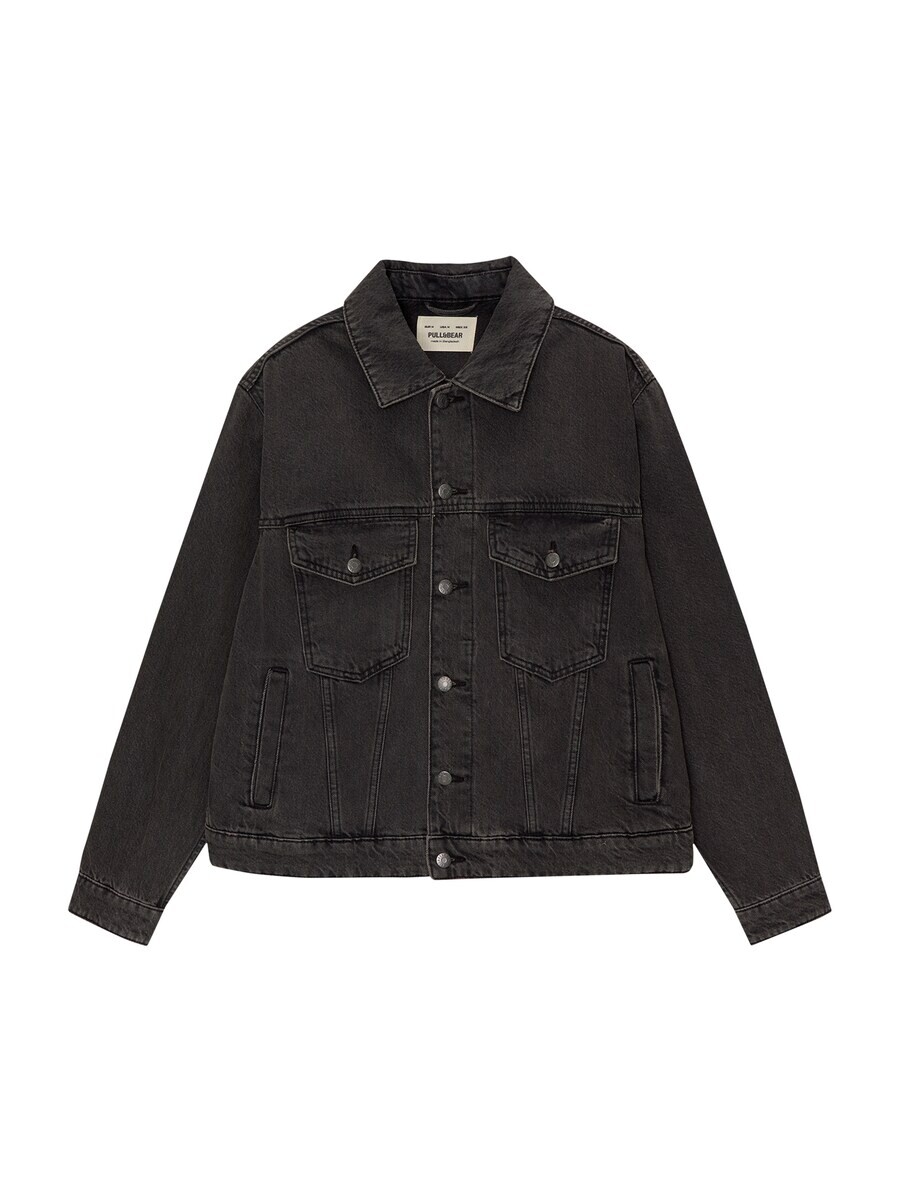 

Джинсовая куртка Pull&Bear Between-Season Jacket, черный деним