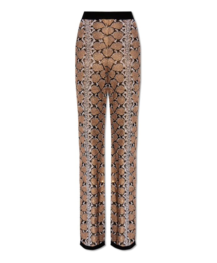 

Брюки с животным мотивом Balmain, бежевый