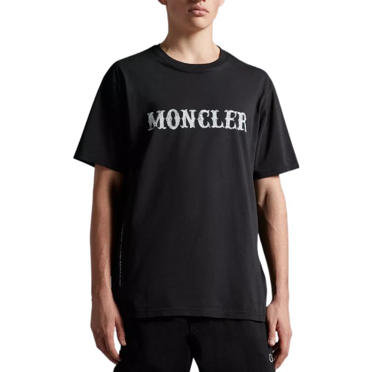 Футболка Hiroshi Fujiwara X Fragment Logo Moncler, черная — фото 2