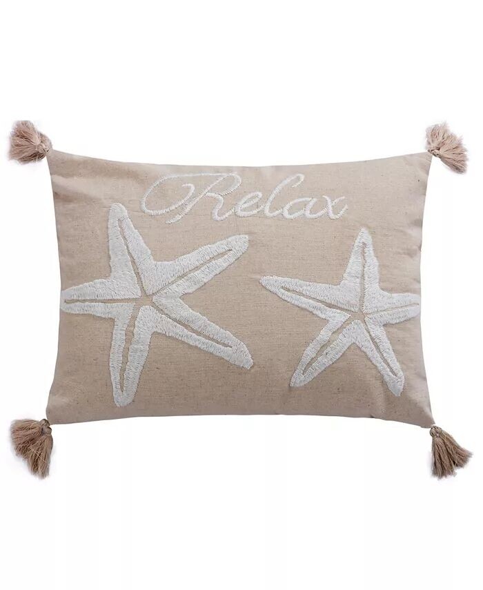 

San Sebastian Relax Tassel Декоративная подушка, 14 x 18 дюймов Levtex, бежевый