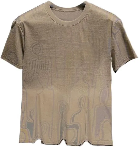 

Футболка с коротким рукавом из льняной смеси с полным принтом AXGGZTJZ