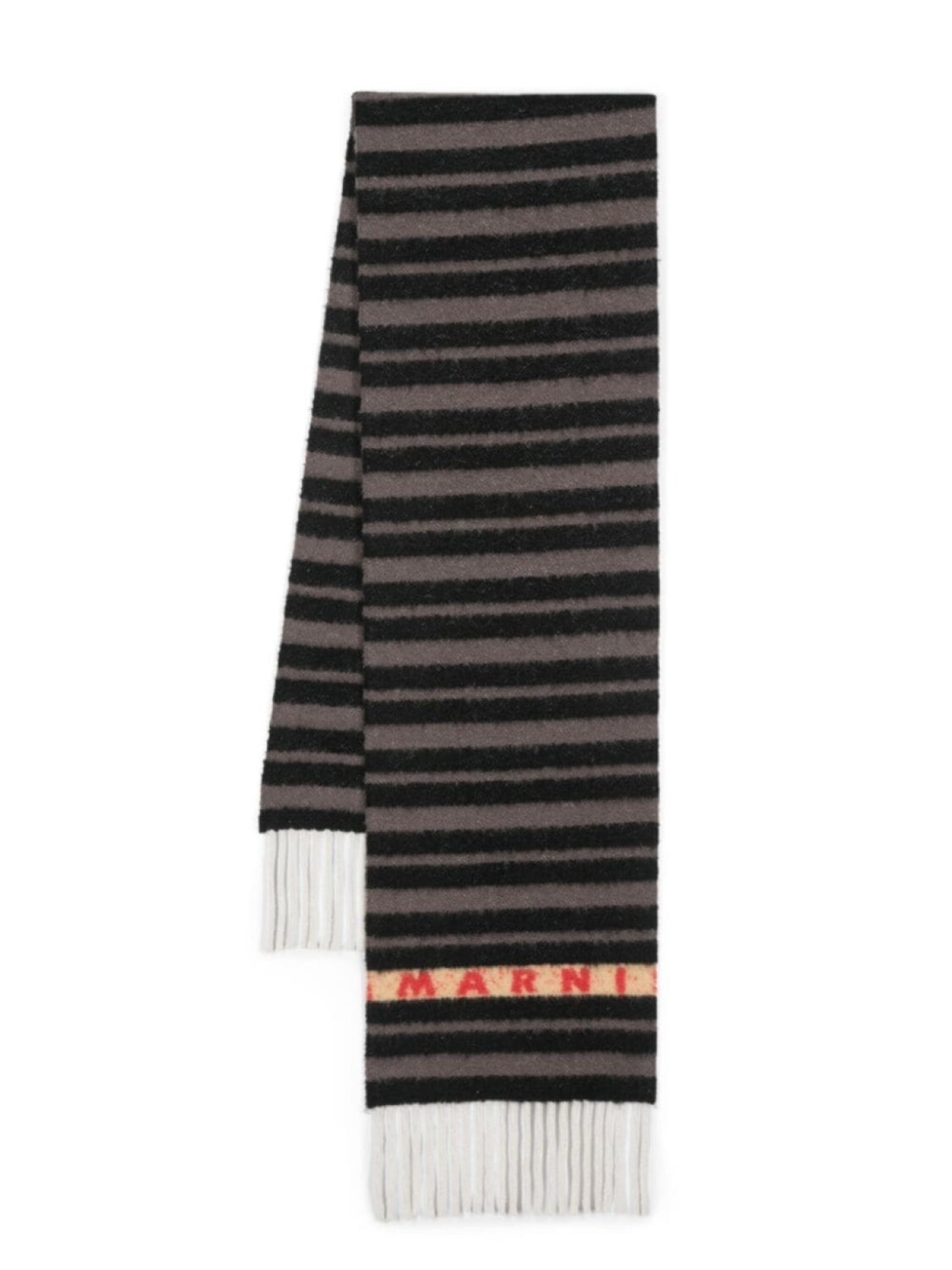 

Marni полосатый шерстяной шарф, черный
