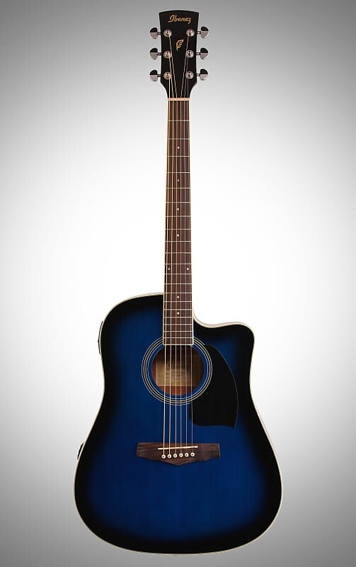 

Акустическая гитара Ibanez PF15ECE Dreadnought Acoustic-Electric Guitar, Transparent Blue Sunburst