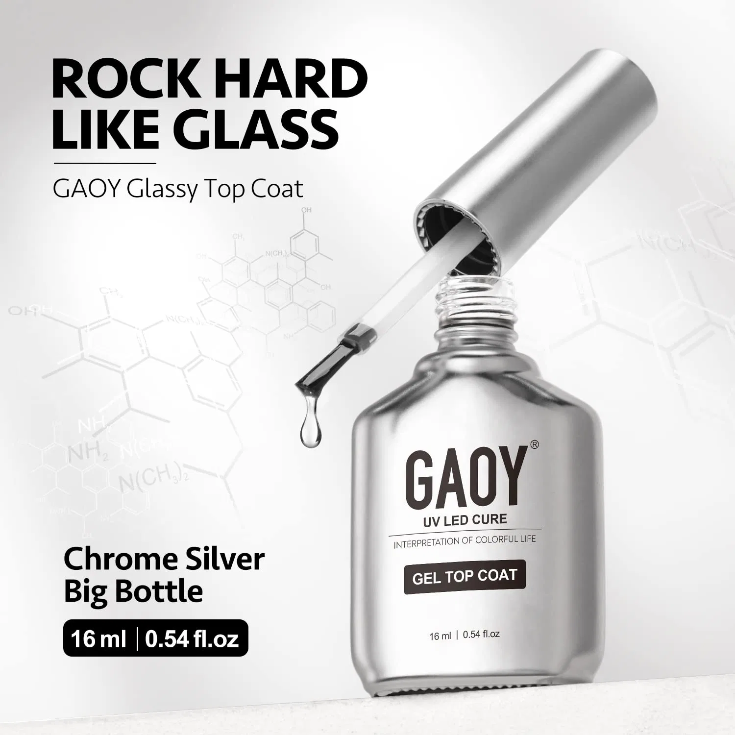 Набор базового и верхнего покрытия для гель-лака GAOY Glassy Gel (2 x 16 мл) Gaoy — фото 2