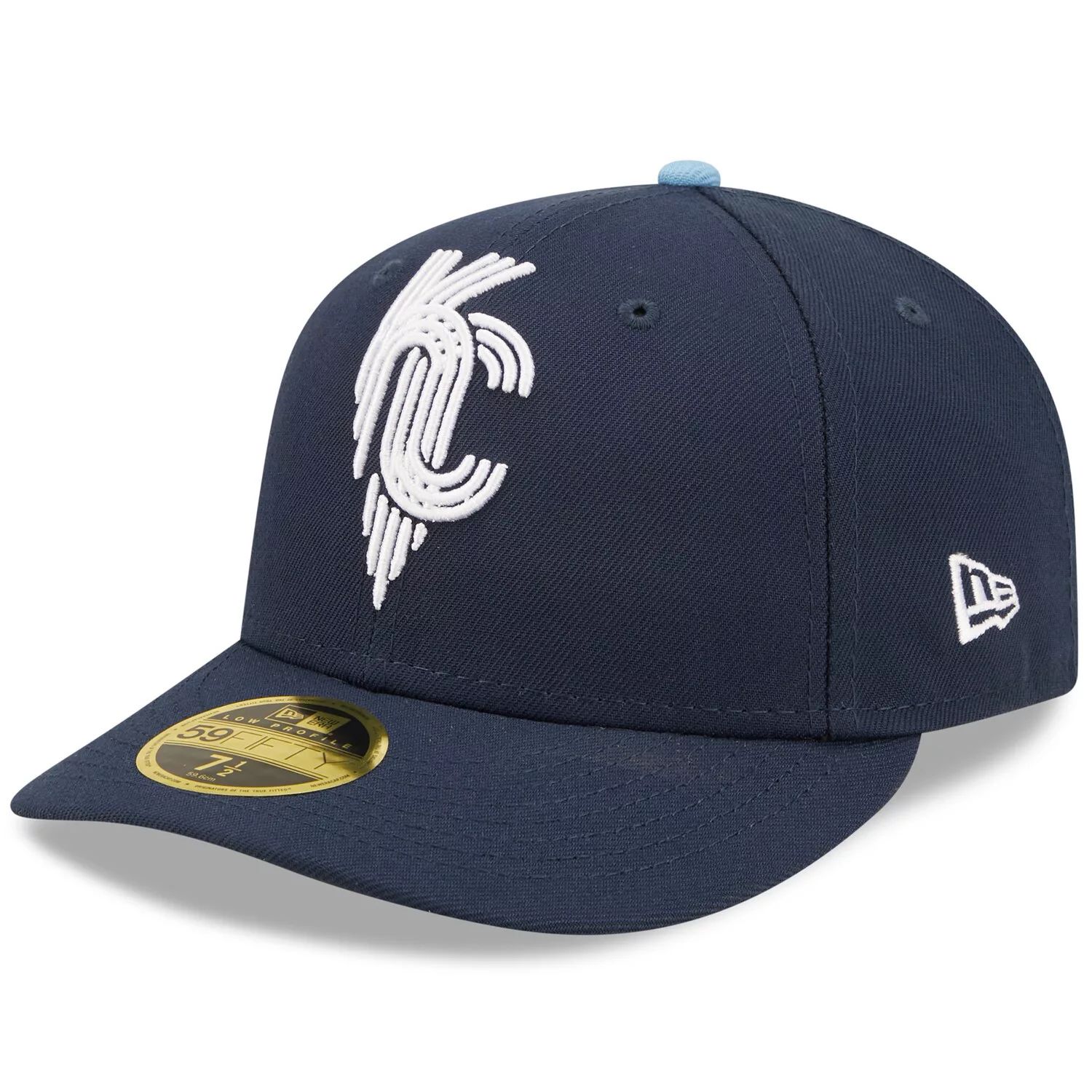 

Мужская облегающая шляпа New Era Navy Kansas City Royals 2022 City Connect Low Profile 59FIFTY