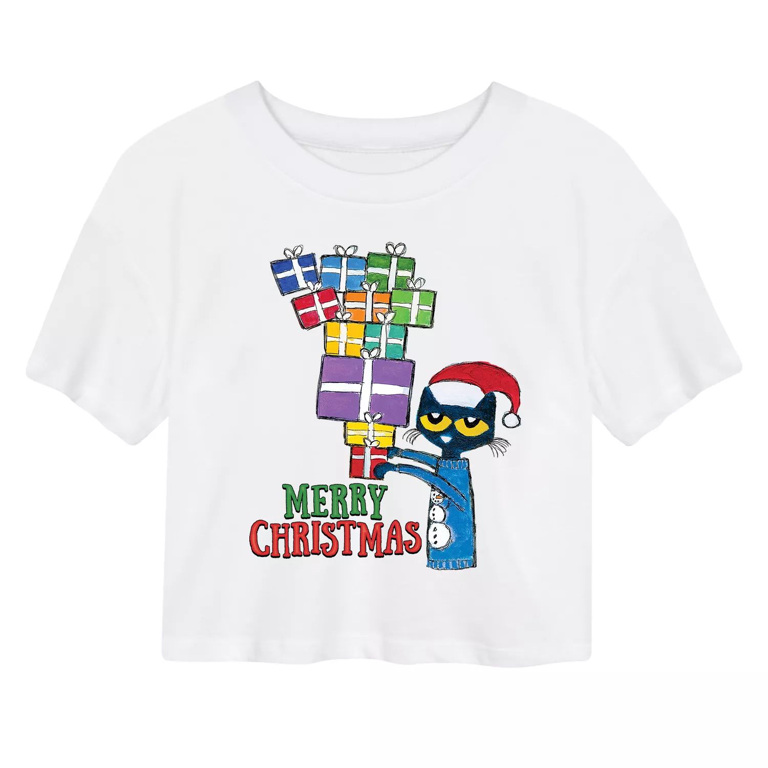 

Укороченная футболка для юниоров Pete The Cat Christmas Gifts Licensed Character