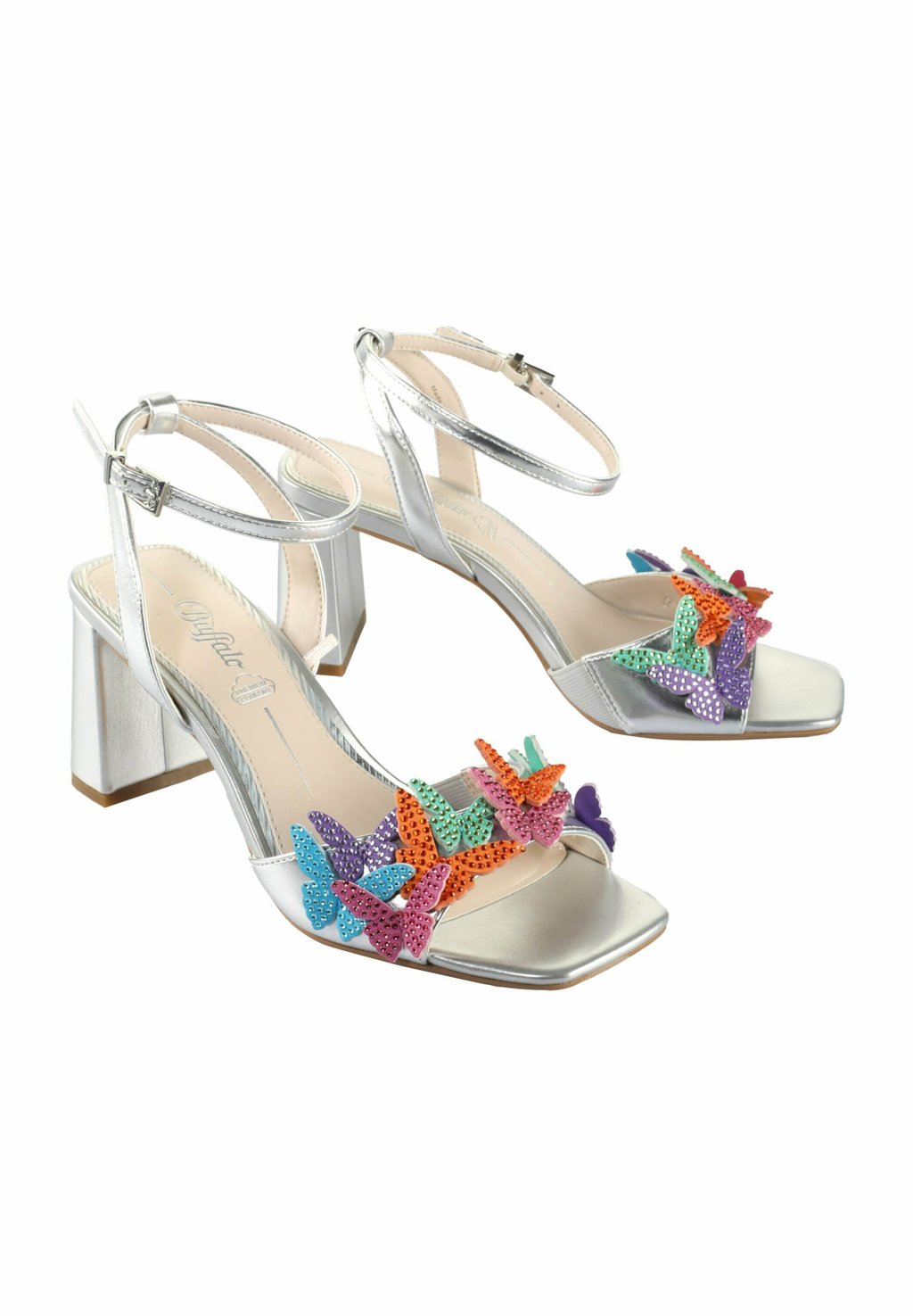 Босоножки на высоком каблуке APRIL GLAM - Sandals Buffalo, серебряный — фото 2