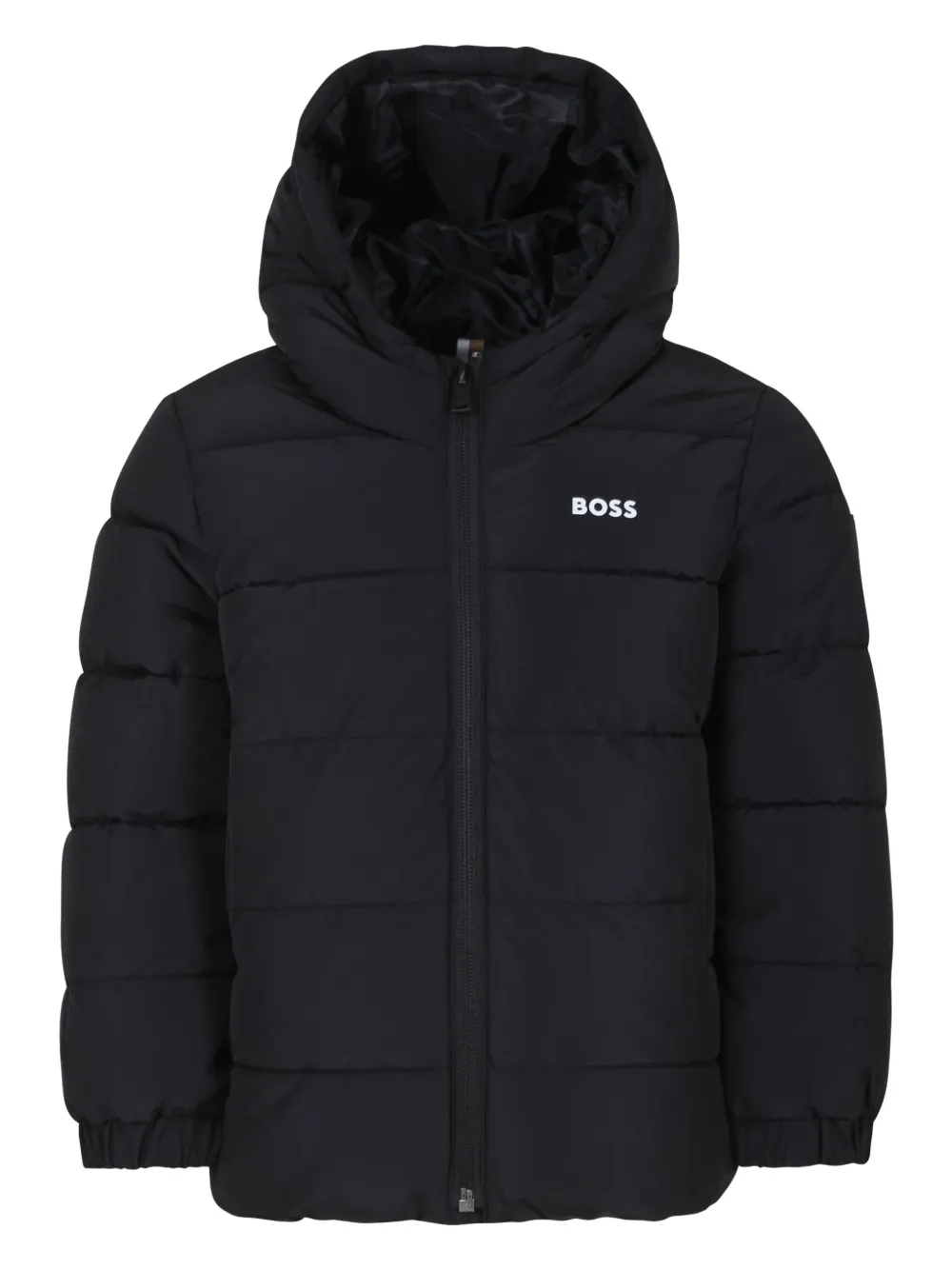 

Пуховик с логотипом BOSS Kidswear, черный