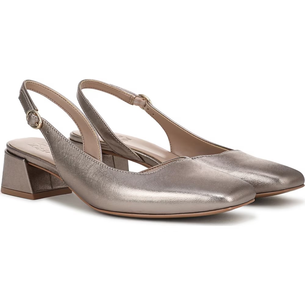Туфли-Лодочки Jayla с открытой пяткой Naturalizer, цвет patina pewter leather