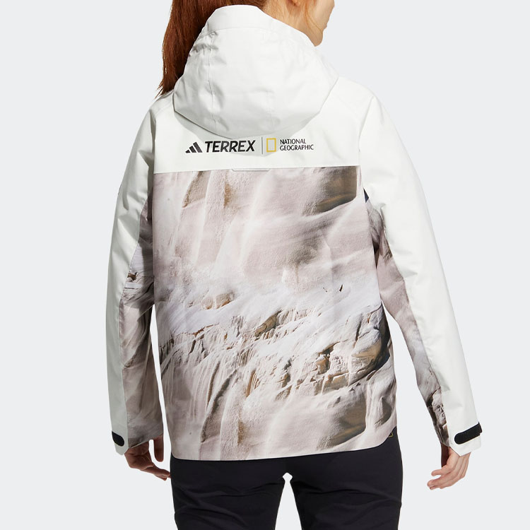 Водонепроницаемая и ветрозащитная ветровка женская Jade White Adidas — фото 4