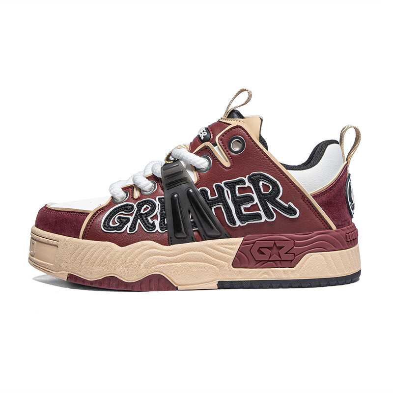 

Кроссовки Trackers Skateboarding Shoes Unisex Low-top Burgundy, цвет Burgundy