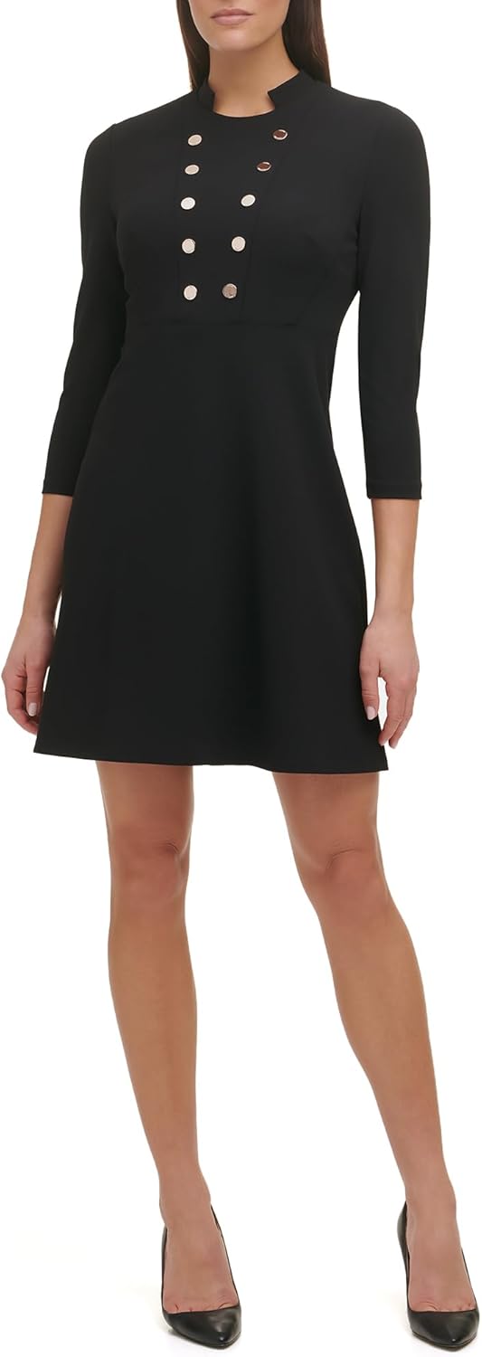 

Женское платье Tommy Hilfiger с высоким воротом и заниженной талией, Black