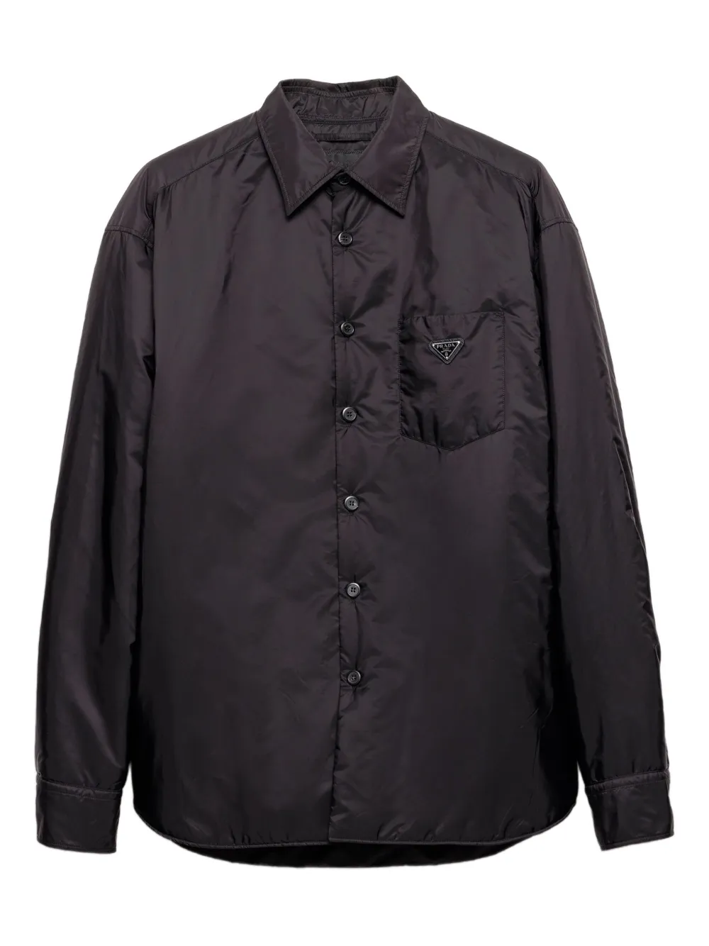 

Рубашка Re-Nylon с логотипом Prada, черный