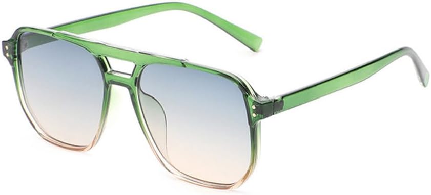 

Ретро солнцезащитные очки с двойной перемычкой для женщин, модные декоративные очки, солнцезащитные очки UV400 для мужчин, трендовые солнцезащитные очки TKKTLLT, Green Tea