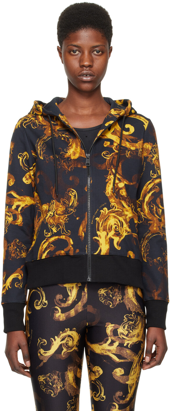 

Черное худи Watercolor Couture Versace Jeans Couture, цвет Black/Gold