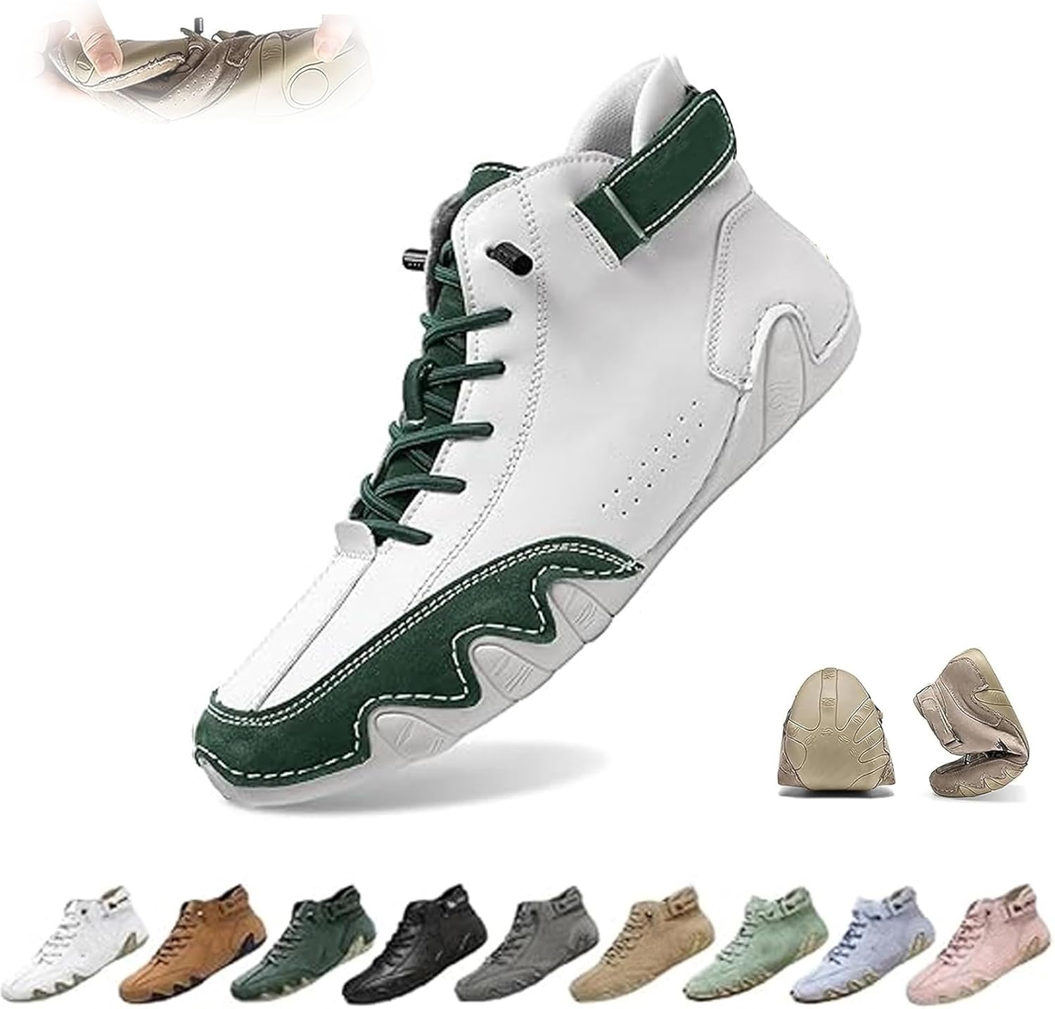 

Ортопедические кроссовки для женщин и мужчин, противоскользящие водительские туфли, наружные водонепроницаемые дышащие кроссовки Ghtrhsb, белый/зеленый