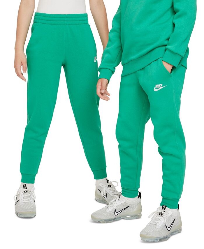 

Флисовые спортивные брюки Big Kids Club Nike, зеленый