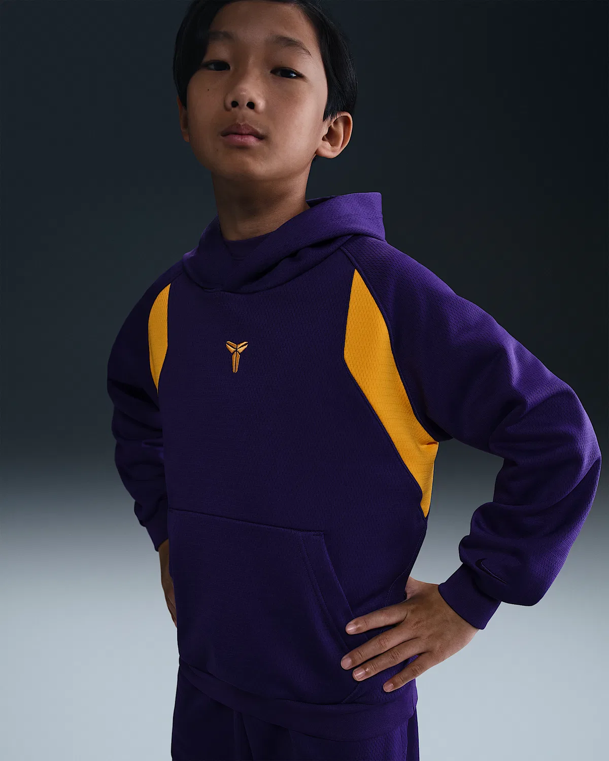 Детская толстовка-худи Therma-FIT Kobe, Court Purple/University Gold/University Gold